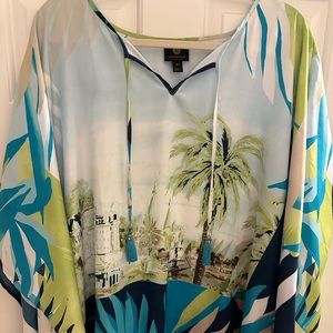 Brand: JM Collection, Size 1x, Multi Color Print, Flare Sleeves